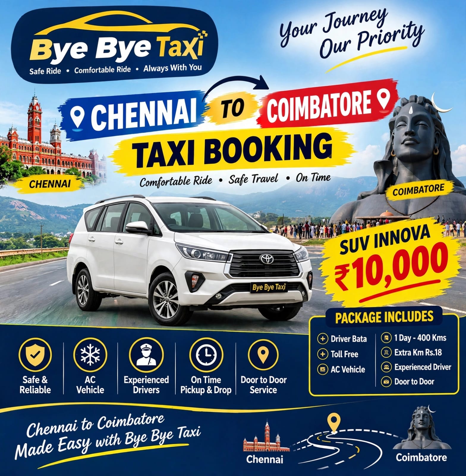 Chennai to Coimbatore Drop Taxi