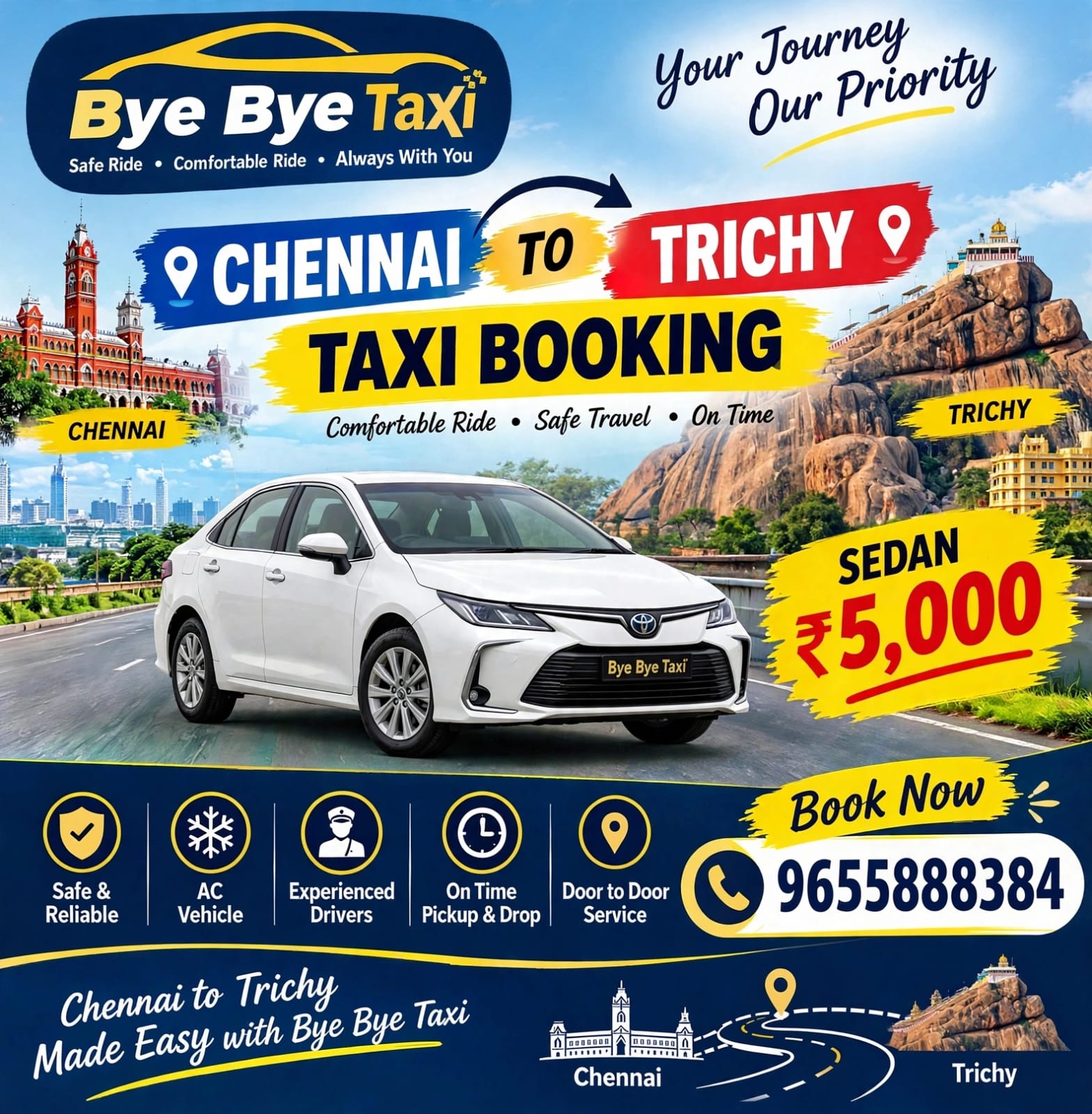 Trichy to Chennai Drop Taxi