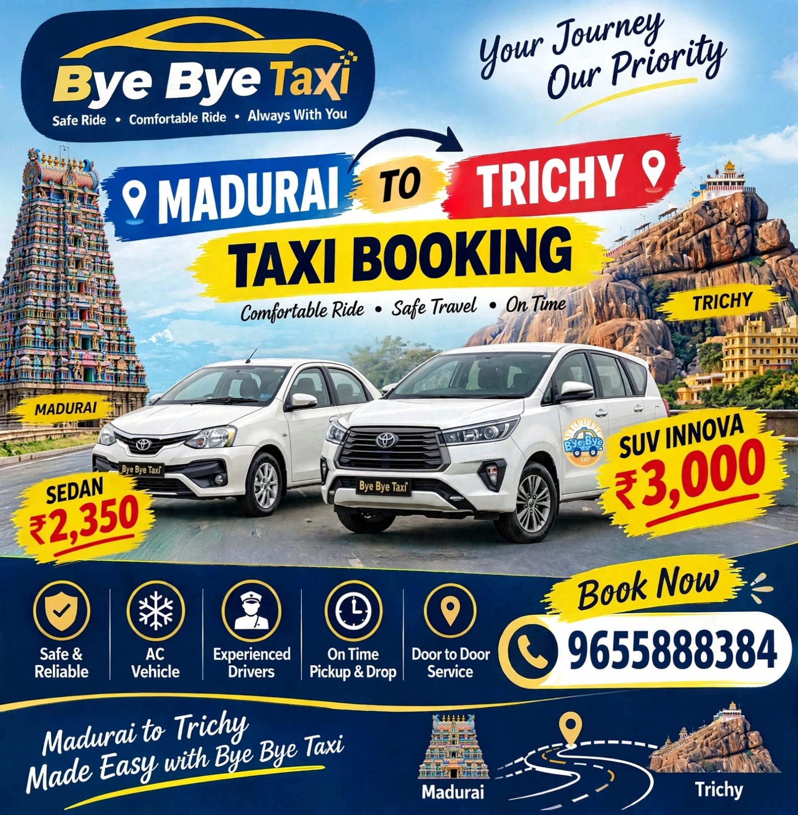 Madurai to Trichy Drop Taxi