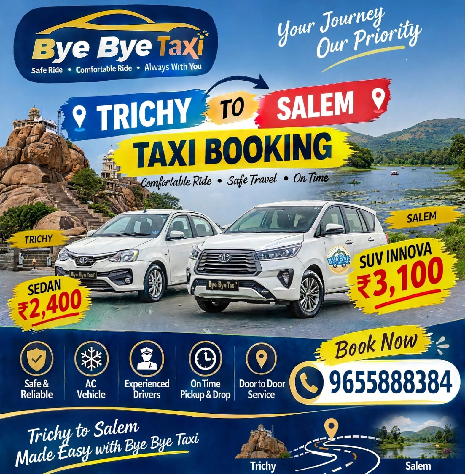 Trichy to Salem Drop Taxi